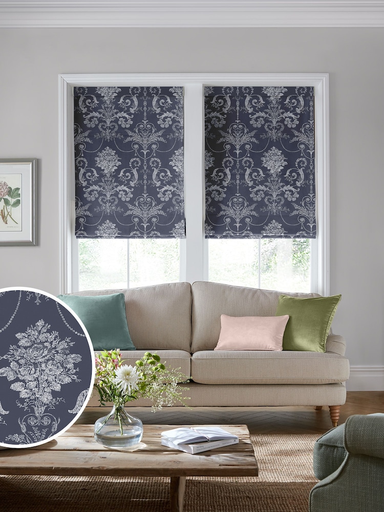Laura Ashley Blue Josette Made to Measure Roman Blind - Image 1 of 6
