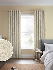 Laura Ashley Pale Gold Rowena Made to Measure 100% Cotton Curtains - Image 1 of 5