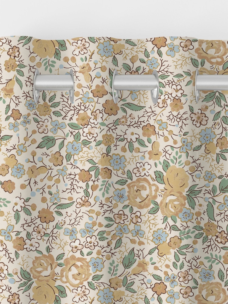 Laura Ashley Pale Gold Rowena Made to Measure 100% Cotton Curtains - Image 5 of 5