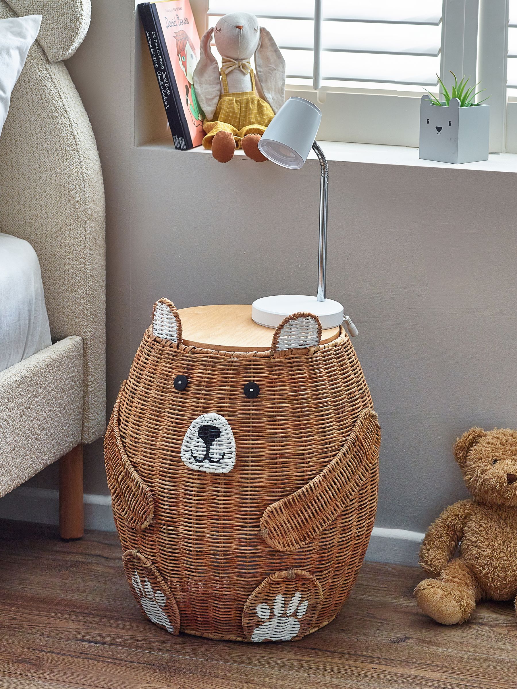 Buy Brown Bertie Bear Kids Storage Basket Bedside Table from the Next UK online shop