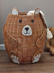 Brown Bertie Bear Kids Storage Basket Bedside Table - Image 2 of 6