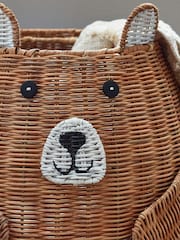 Brown Bertie Bear Kids Storage Basket Bedside Table - Image 3 of 6