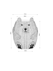 Brown Bertie Bear Kids Storage Basket Bedside Table - Image 4 of 6