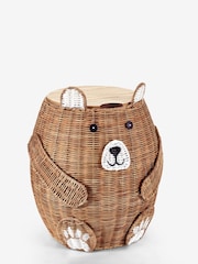 Brown Bertie Bear Kids Storage Basket Bedside Table - Image 6 of 6