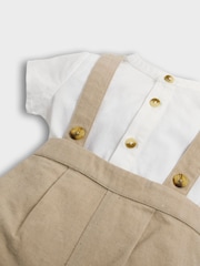 JoJo Maman Bébé Stone 2-Piece Baby Grandad Shirt & Shorts Set - Image 6 of 6