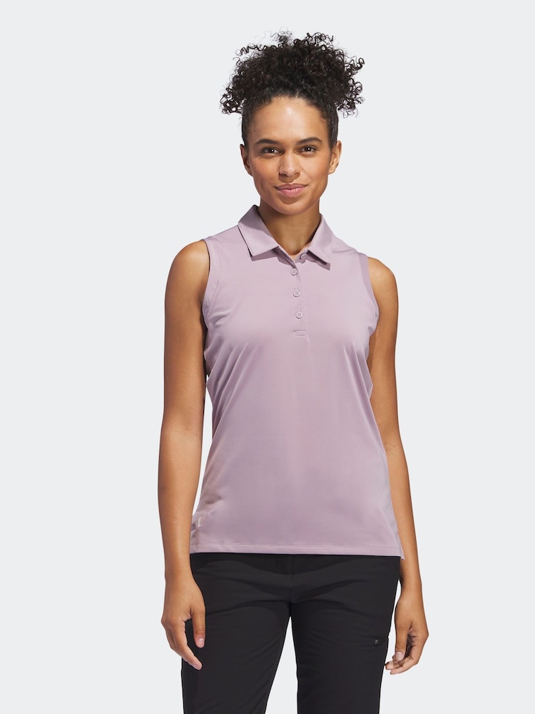 adidas Golf Ultimate365 Solid Sleeveless Polo Shirt - Image 1 of 7