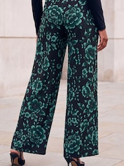 Roman Green Floral Print Trousers - Image 3 of 4