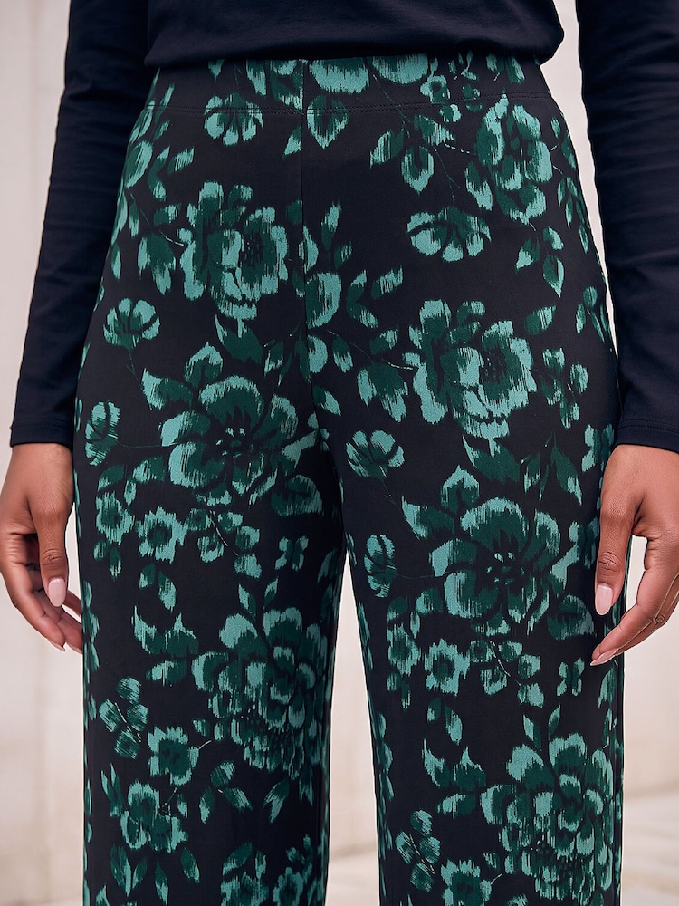 Roman Green Floral Print Trousers - Image 4 of 4