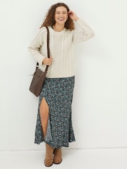 FatFace Natural Candice Cable Crew Jumper - Image 3 of 5