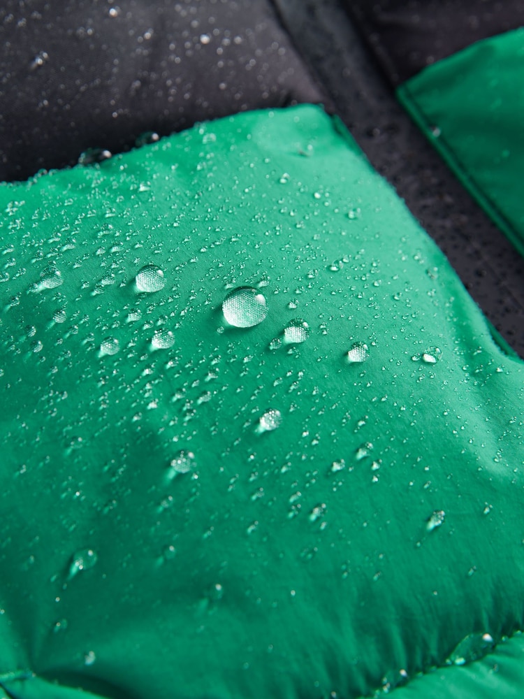Baker By Ted Baker Green Shower Resistant Colourblock Padded Coat - Image 14 of 18