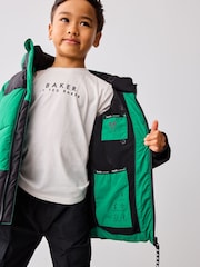 Baker By Ted Baker Green Shower Resistant Colourblock Padded Coat - Image 2 of 18