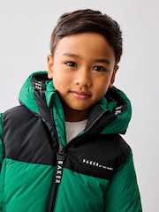 Baker By Ted Baker Green Shower Resistant Colourblock Padded Coat - Image 3 of 18