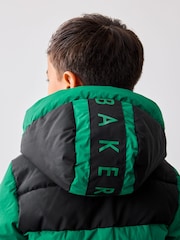 Baker By Ted Baker Green Shower Resistant Colourblock Padded Coat - Image 7 of 18
