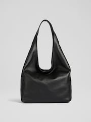 LK Bennett Black Soula Leather Slouchy Shoulder Bag - Image 1 of 5