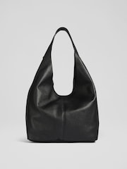 LK Bennett Black Soula Leather Slouchy Shoulder Bag - Image 2 of 5