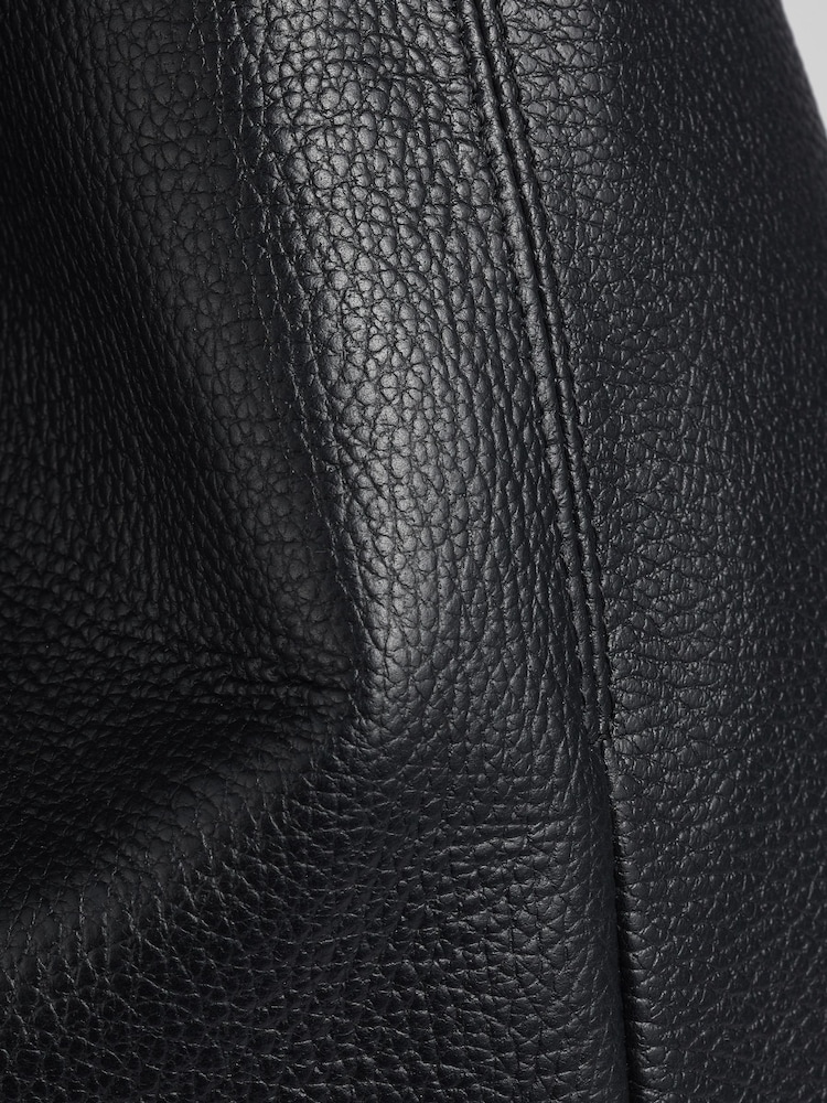 LK Bennett Black Soula Leather Slouchy Shoulder Bag - Image 5 of 5
