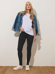 Long Tall Sally Black Cotton Stretch Leggings - Image 1 of 4