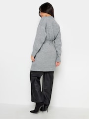 PixieGirl Petite Grey Belted Midi Cardigan - Image 2 of 4