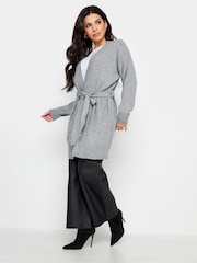 PixieGirl Petite Grey Belted Midi Cardigan - Image 3 of 4