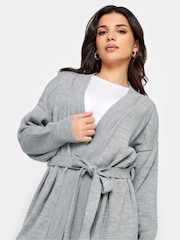 PixieGirl Petite Grey Belted Midi Cardigan - Image 4 of 4