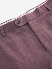 Pink Slim Fit Linen Blend Suit Trousers - Image 5 of 8