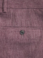 Pink Slim Fit Linen Blend Suit Trousers - Image 6 of 8