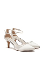 Rainbow Club Cream Wedding Harper Satin Pointed Bridal Court Shoes - Image 2 of 4