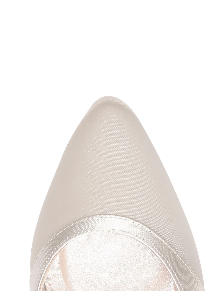Rainbow Club Cream Wedding Harper Satin Pointed Bridal Court Shoes - Image 4 of 4