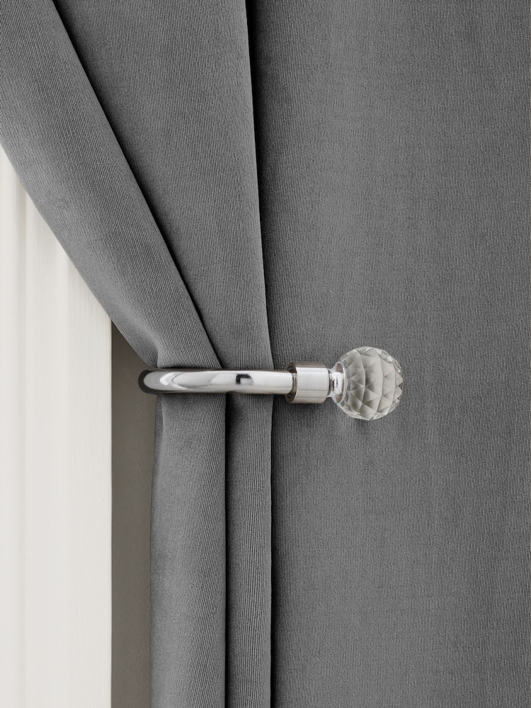Chrome Set of 2 Isabel Curtain Holdbacks - Image 1 of 3