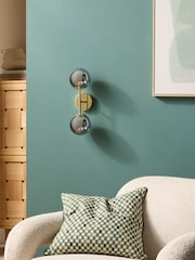 MADE.COM Gold/Smoke Grey Globe Wall Light - Image 2 of 6