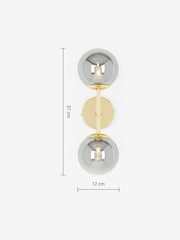 MADE.COM Gold/Smoke Grey Globe Wall Light - Image 6 of 6
