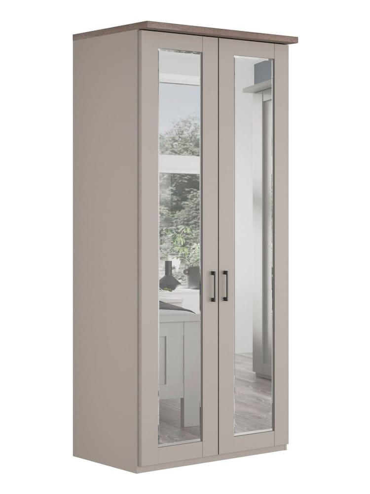 Wiemann Pebble Grey Truro Double Mirror Semi Fitted Wardrobe - Image 2 of 4