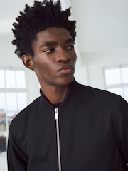 Black Smart Bomber Jacket - Image 3 of 11