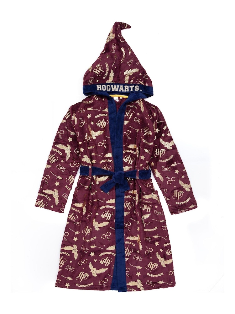 Red Harry Potter - Vanilla Underground Unisex Kids Fleece Dressing Gown Robe - Image 1 of 4 Red Harry Potter - Vanilla Underground Unisex Kids Fleece Dressing Gown Robe - Image 1 of 4