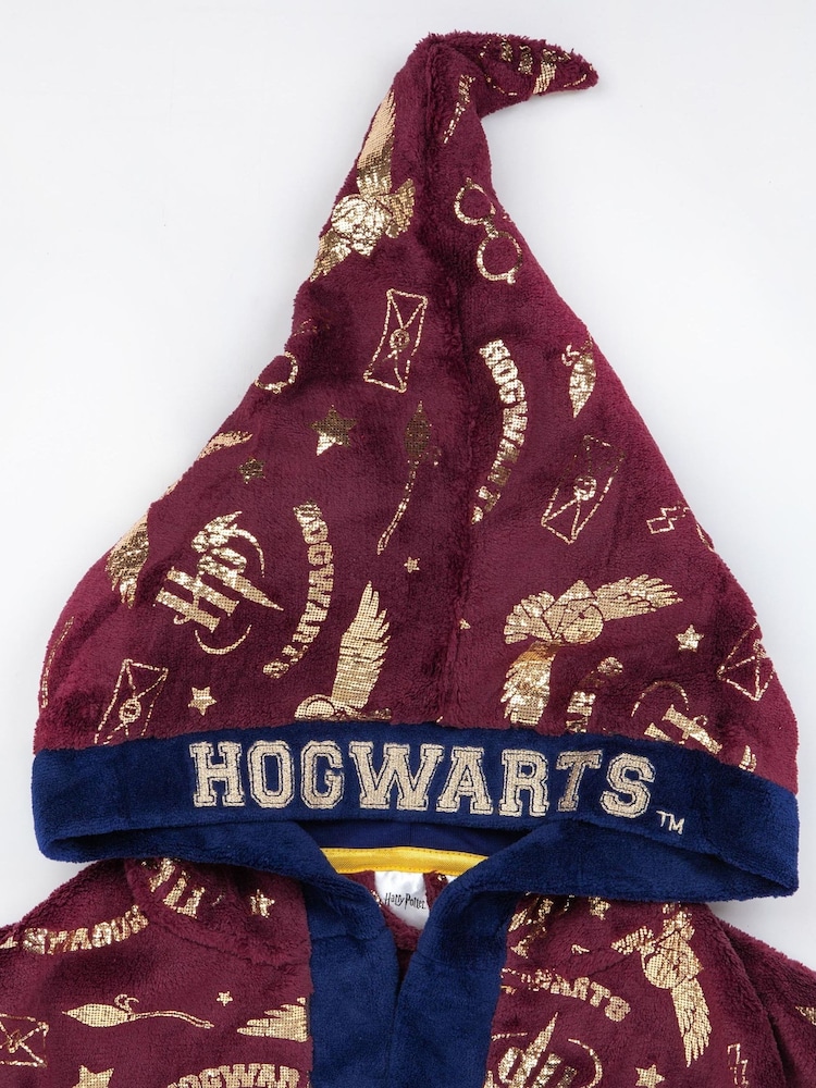 Vanilla Underground Red Harry Potter Unisex Kids Fleece Dressing Gown Robe - Image 3 of 4