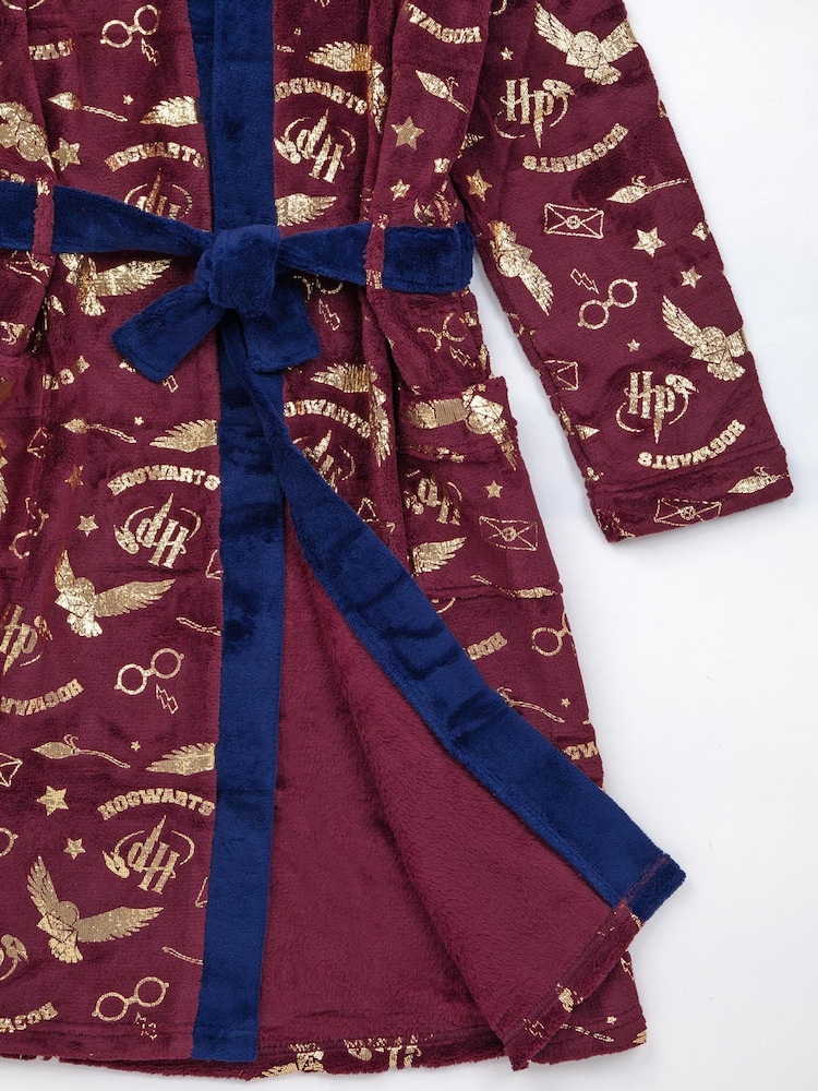 Red Harry Potter - Vanilla Underground Unisex Kids Fleece Dressing Gown Robe - Image 4 of 4 Red Harry Potter - Vanilla Underground Unisex Kids Fleece Dressing Gown Robe - Image 4 of 4