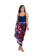 Seaspray Blue Sakura Petal Pareo Beach Kaftan - Image 2 of 4