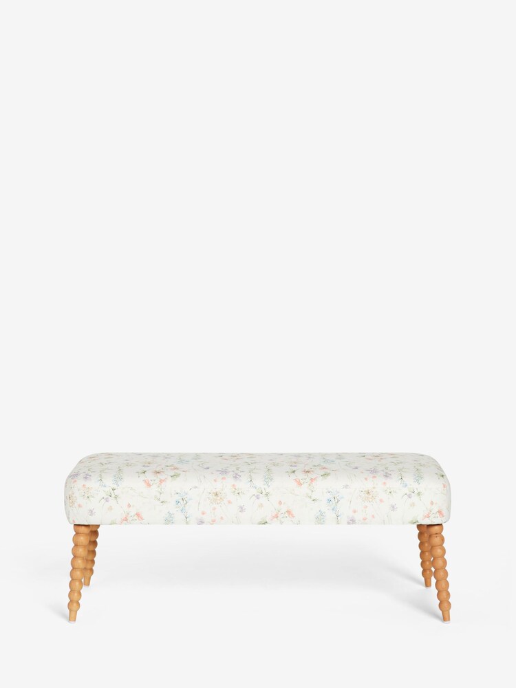 Laura Ashley Wild Meadow Chalk Pink Rowe Bench - Image 1 of 6 Laura Ashley Wild Meadow Chalk Pink Rowe Bench - Image 1 of 6