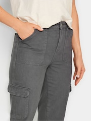 Long Tall Sally Grey Straight Leg 100% Cotton Jeans - Image 4 of 4