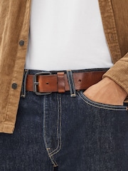 Tan Brown Italian Leather Belt - Image 1 of 3