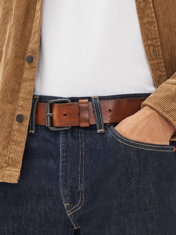 Tan Brown Italian Leather Belt - Image 1 of 3 Tan Brown Italian Leather Belt - Image 1 of 3