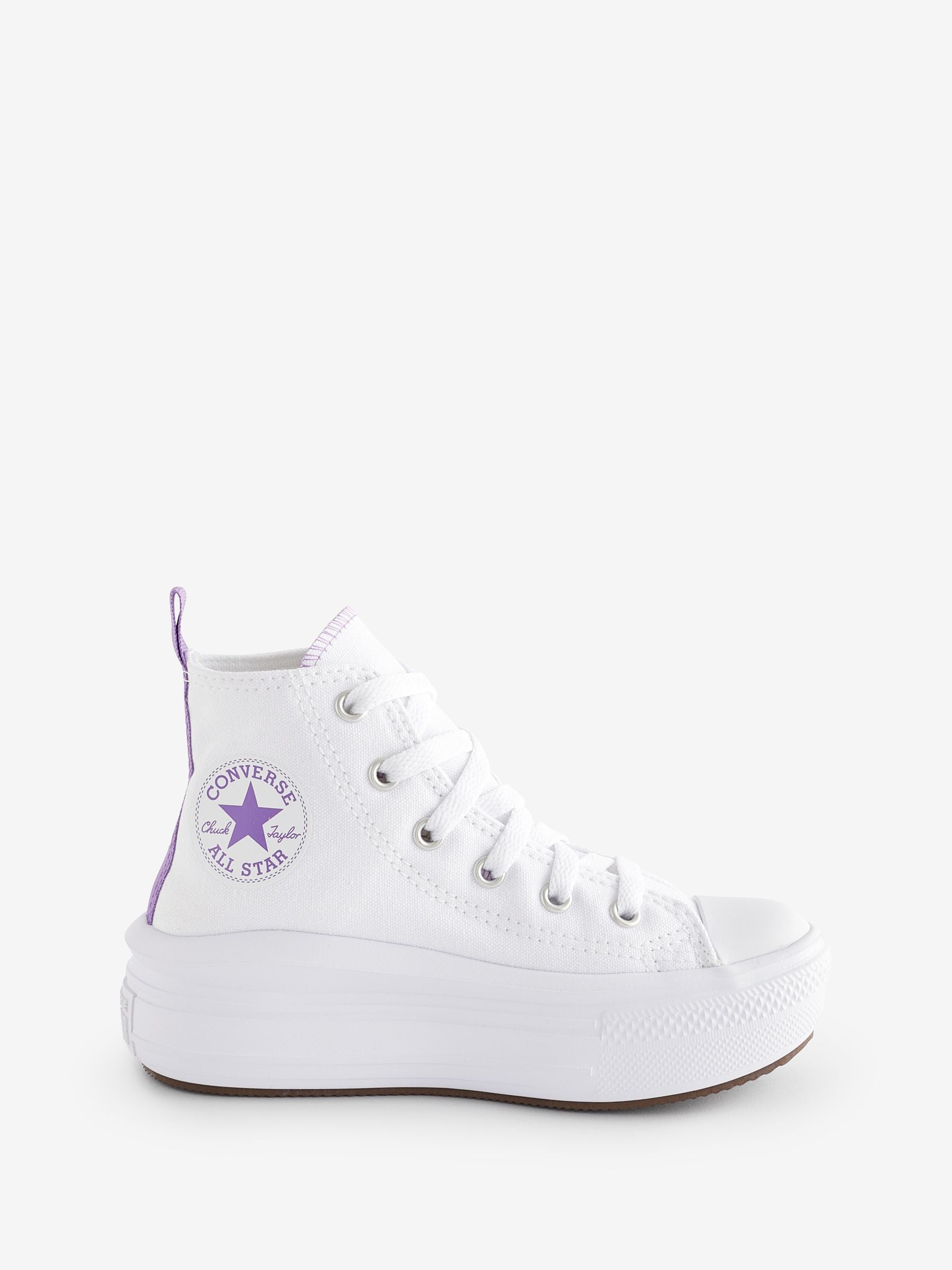 Buy Converse White Purple Junior Chuck Taylor Move Trainers from Next USA