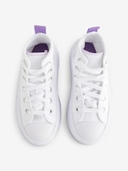 Converse White/Purple Move Platform High Top Junior Trainers - Image 6 of 9