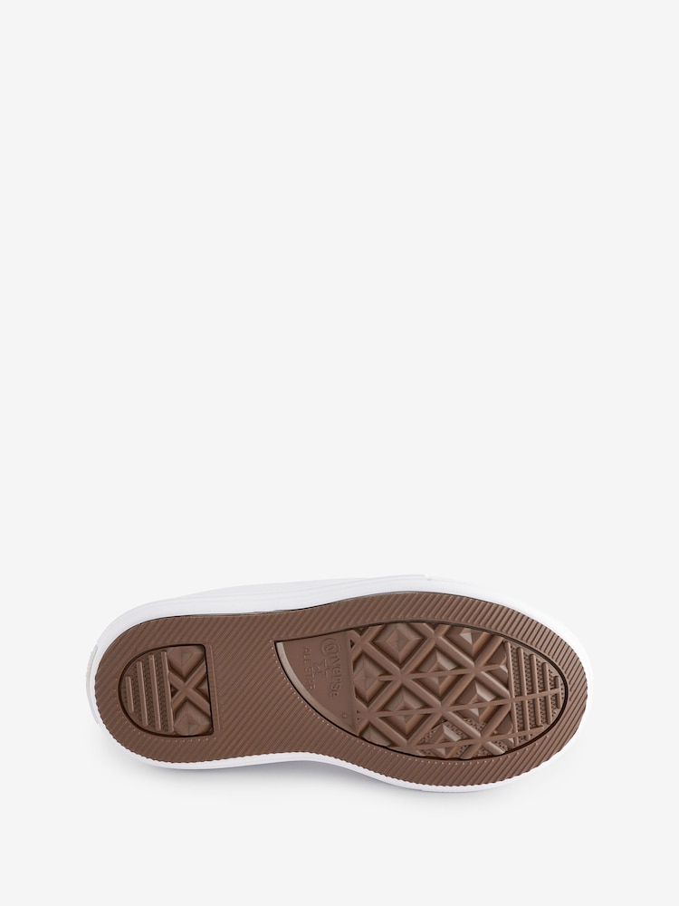 أبيض/أرجواني - حذاء رياضي مرتفع من الأمام بقبة مرتفعة للأطفال Move من Converse - Image 7 of 9