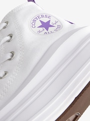 Converse White/Purple Move Platform High Top Junior Trainers - Image 8 of 9