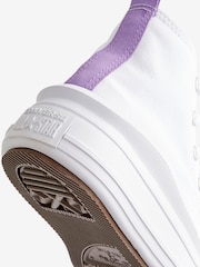 Converse White/Purple Move Platform High Top Junior Trainers - Image 9 of 9