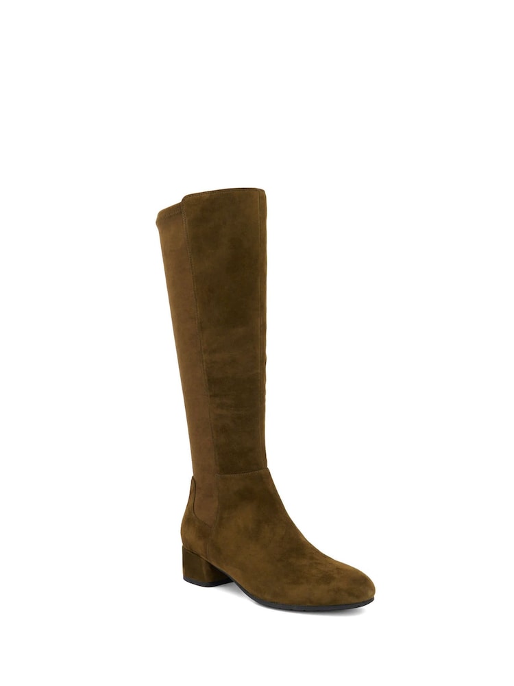 Dune London Brown Standard Fit Tayla Smart Stretch High Leg Boots - Image 2 of 5