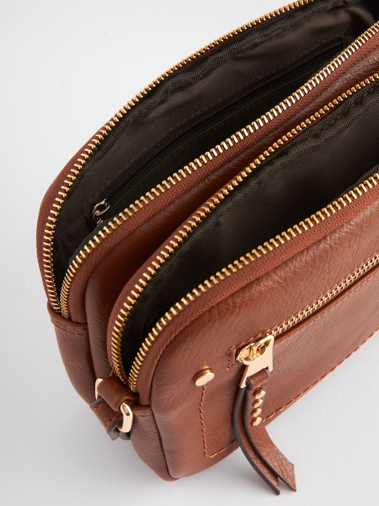 Tan Brown Utility Stud Cross-Body Bag - Image 10 of 10