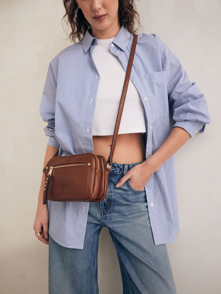 Tan Brown Utility Stud Cross-Body Bag - Image 3 of 10