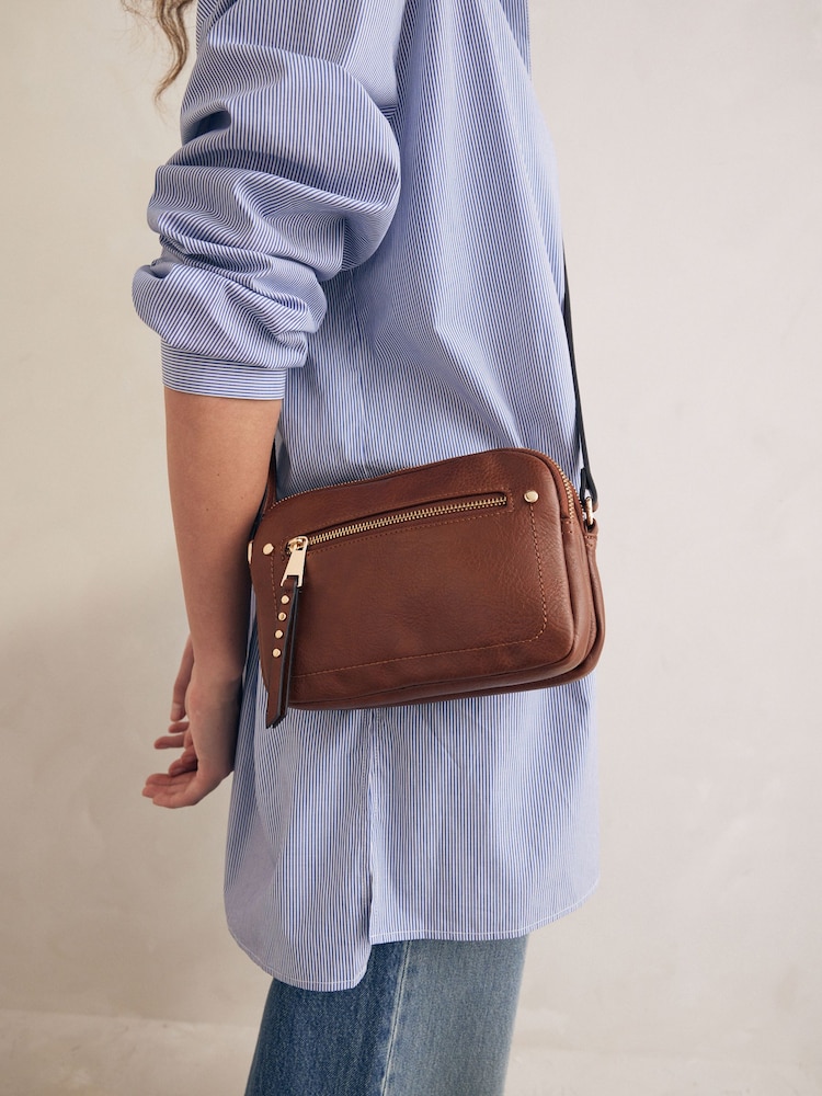 Tan Brown Utility Stud Cross-Body Bag - Image 5 of 10